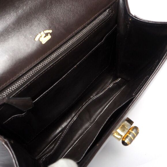 Gucci Chain Shoulder Bag Leather Gold Metal Fittings Brown - Picture 5 of 9